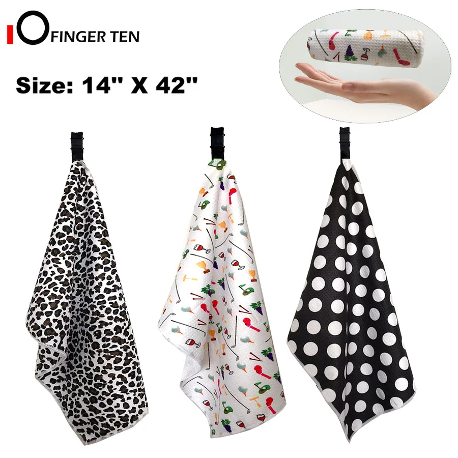 Женское полотенце для гольфа с зажимом Вафельное из микрофибры 42X14 большого