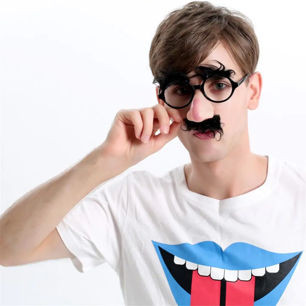 Funny Fake Nose Mustache Clown Fancy Dress up Costume Props Party Glasses Hot