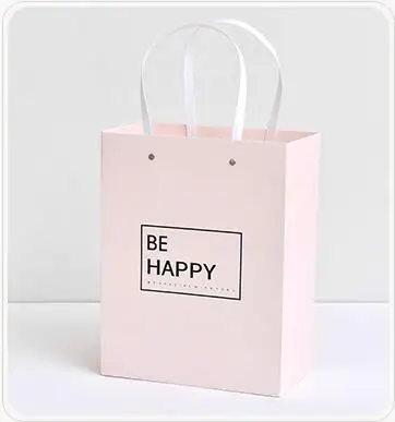 pink see chart Подарочные пакеты Simple gift bag wedding decoration paper bags for gifts упаковка для подарков Shopping gift bags with handles - Цвет: pink see chart