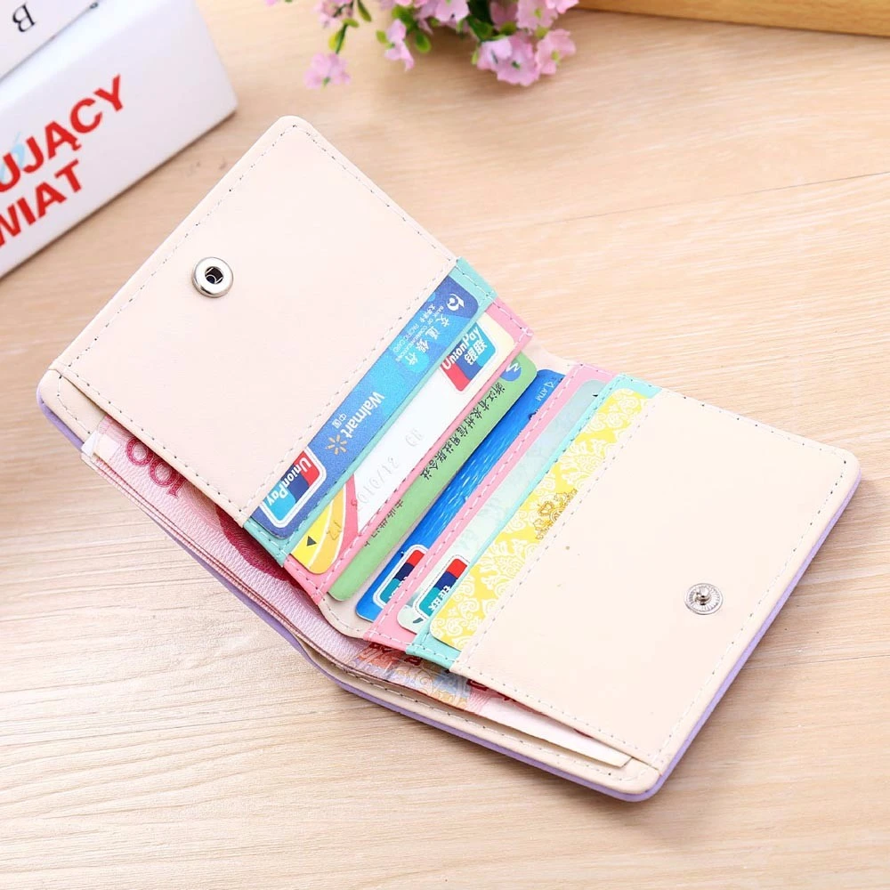 Women Wallet Small Leather Female Short High Heel Pattern Handbag Wallets Purse Card Clutch Carteira Slim Portefeuille Femme 814
