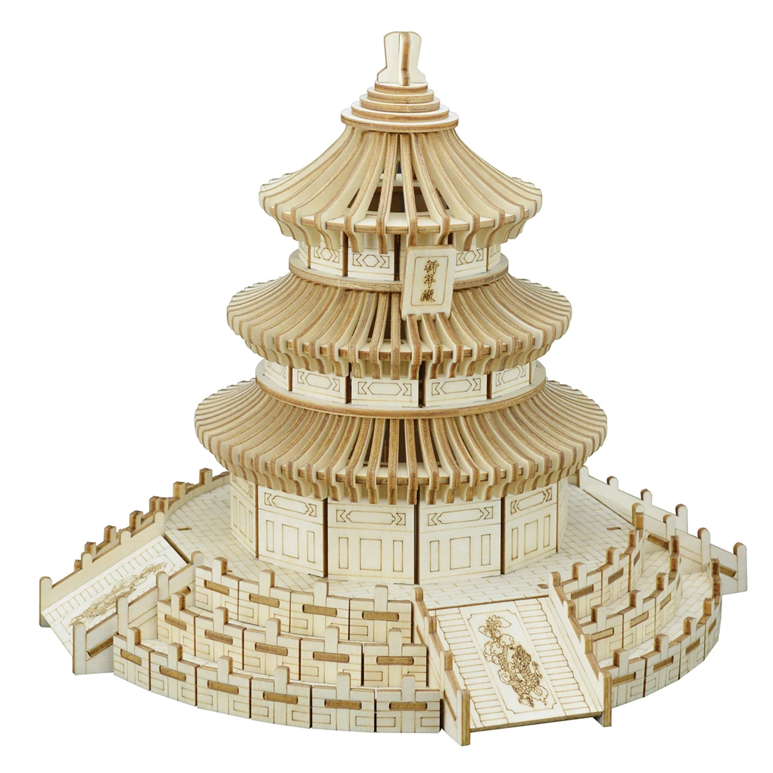 High-precision Laser Cutting Puzzle 3D Wooden Chinese Style Theme Jigsaw Model Kit for Home Bar Decor- Beijing Temple of Heaven | Дом и сад