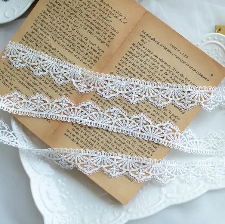 2 Meters Embroidered Flower Lace Fabric Lace Sewing Accessories for DIY Craft Sewing Dress Clothing