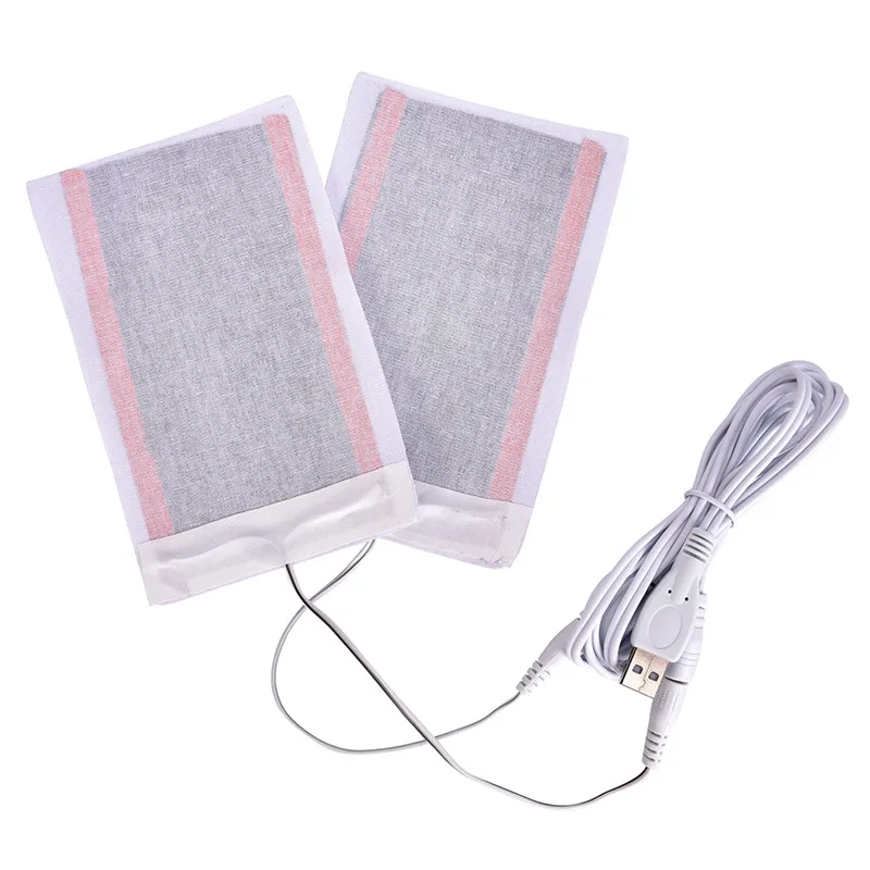 2pc 5V Carbon Fiber Heating Pad USB Film Electric Infrared Fever Heat Mat Winter Warm Arm Waist Glove Random Color | Спорт и
