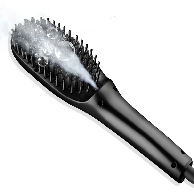 

US Plug Ions Comb Ionic Steam Iron Hair Straightener Straightening Iron Brush Perfect Styler LED Display