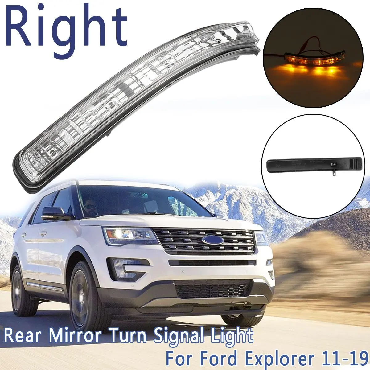 Left/Right Rear Side Mirror Turn Signal Blinker Lamp For Ford Explorer 2011 2012 2013- BB5Z13B375A BB5Z13B374A - Испускаемый цвет: Right