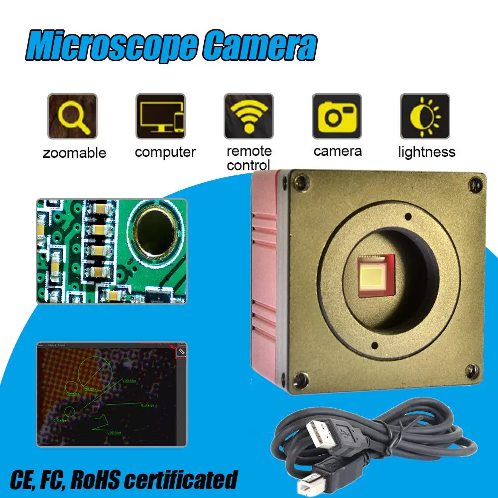 

New 5.0MP HD Zoom C-MOUNT USB Digital Industrial Microscope Camera Measuring Microscope Measurement 1/2.5" 2592x1944