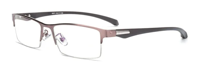 Brown-half Men Myopia Glasses Frames Half&Full Male Eyeglasses Frame Fashion Metal Eyewear TR90 legs Prescription Optical Grade Glasses - Цвет оправы: Brown-half