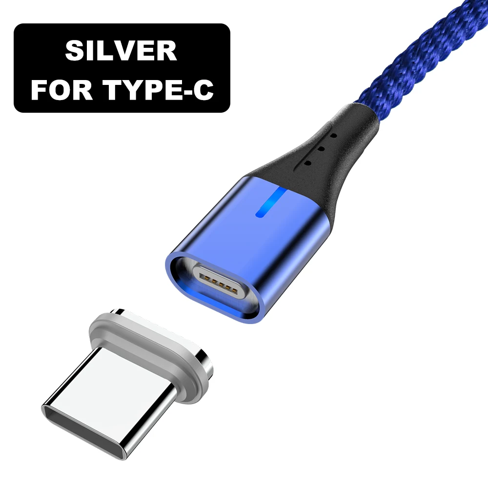 Vanniso 5A Fast Charging Magnetic USB Cable Charger 2m Micro USB Data Cable for iphone X Samsung S8 Huawei Xiaomi mi8 Usb type c - Цвет: Blue for Type C