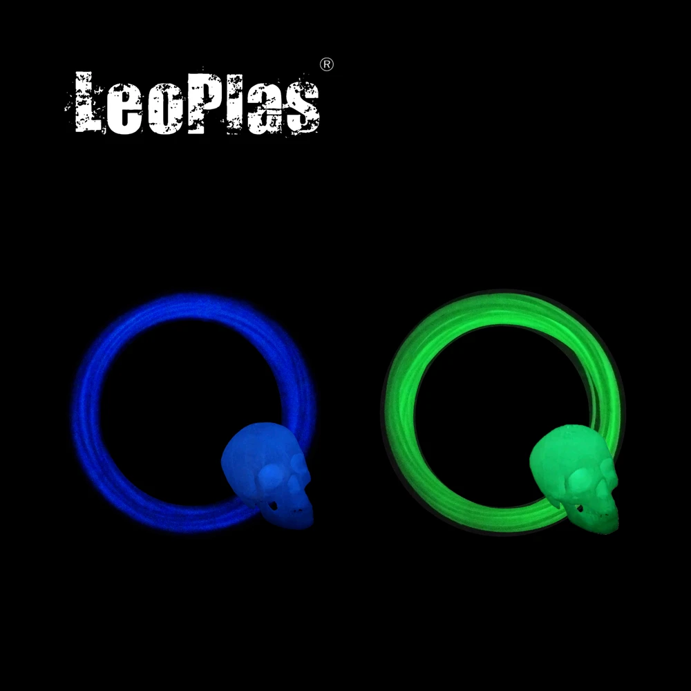 LeoPlas 1 75 мм 10 метров 25 г светящееся Серебристое свечение в темноте ABS нить образец