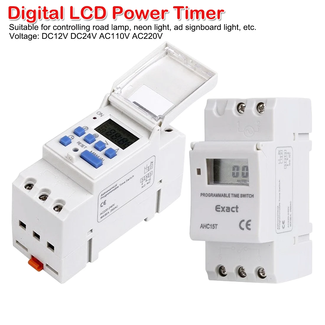 LCD DC12V/AC110V/220V Digital Weekly Programmable Power Timer Time Relay Switch 