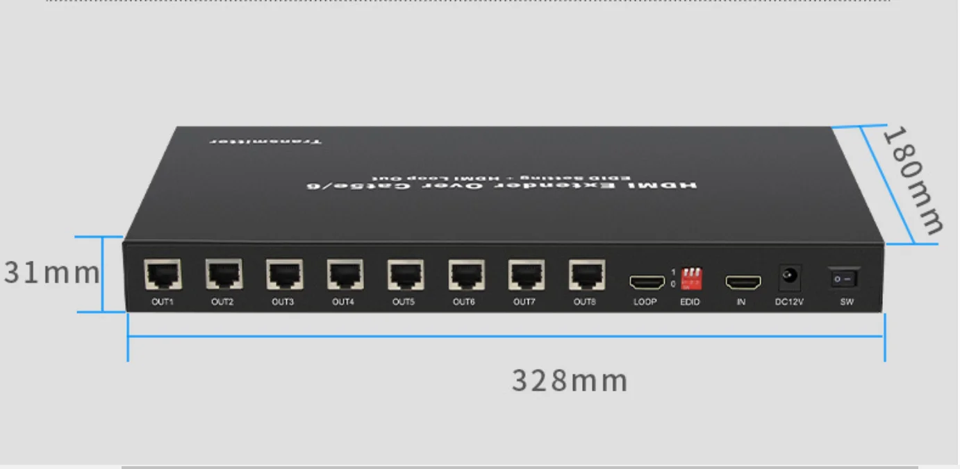 HDMI сплиттер удлинитель, 1080p 3D 1x2 2 порта HDMI удлинитель сплиттер 165Ft/50 м по CAT5e/CAT6/CAT7 HDMI сетевой кабель сплиттер