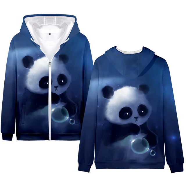 Cute Animal Panda 3D Print Women/Men Hoodies Sweatshirts Streetwear Hip Hop  Long Sleeve Hooded Zipper