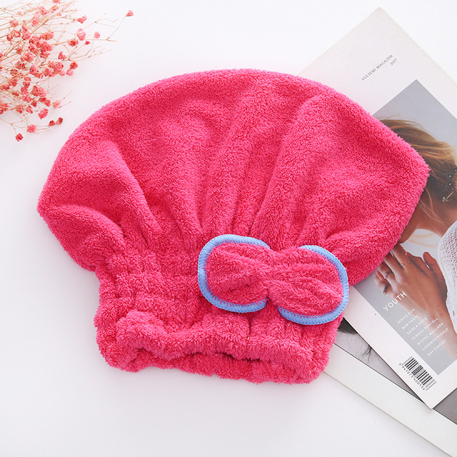 Quick Hair Drying Bath Spa Bowknot Wrap Towel Hat Cap For Bath Bathroom Accessories