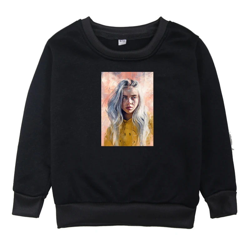 Hoodies 1 Г. Billie Eilish/толстовки с капюшоном для маленьких девочек и мальчиков, костюм топы с длинными рукавами, осенняя хлопковая футболка, свитшоты одежда для малышей, унисекс - Цвет: Hoodies 1