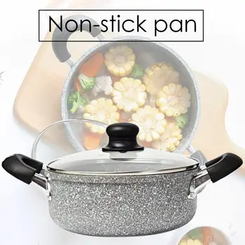 

Kitchen Stone Soup Pot Non-stick Cooker Induction Cooker Hot Pot 20cm Double Ear Household Side Burner Pot