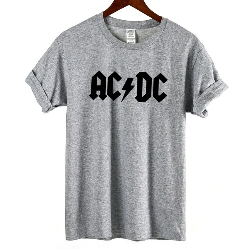 Женская рубашка Camisetas AC/DC Band футболка в стиле рок Женская ACDC с буквенным принтом с коротким рукавом летняя футболка Femme Повседневная Tumblr Топы - Цвет: C5