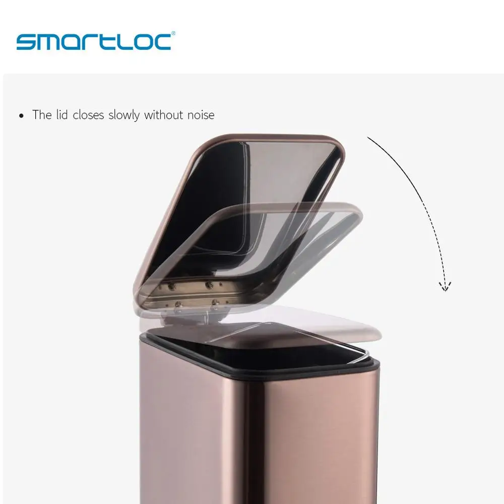 smartloc 5L Stainless Steel Rectangle Kitchen Trash Can Dustbin Trash Bin  Waste Bin Garbage Bag Holder Garbage Bin Kitchen Bin - AliExpress