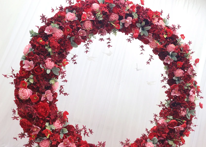 JAROWN Custom Wedding Color Artificial Rose Hydrangea Garland Set Wedding Background Decoration Flower Ball Arch Home Party Decor (14)