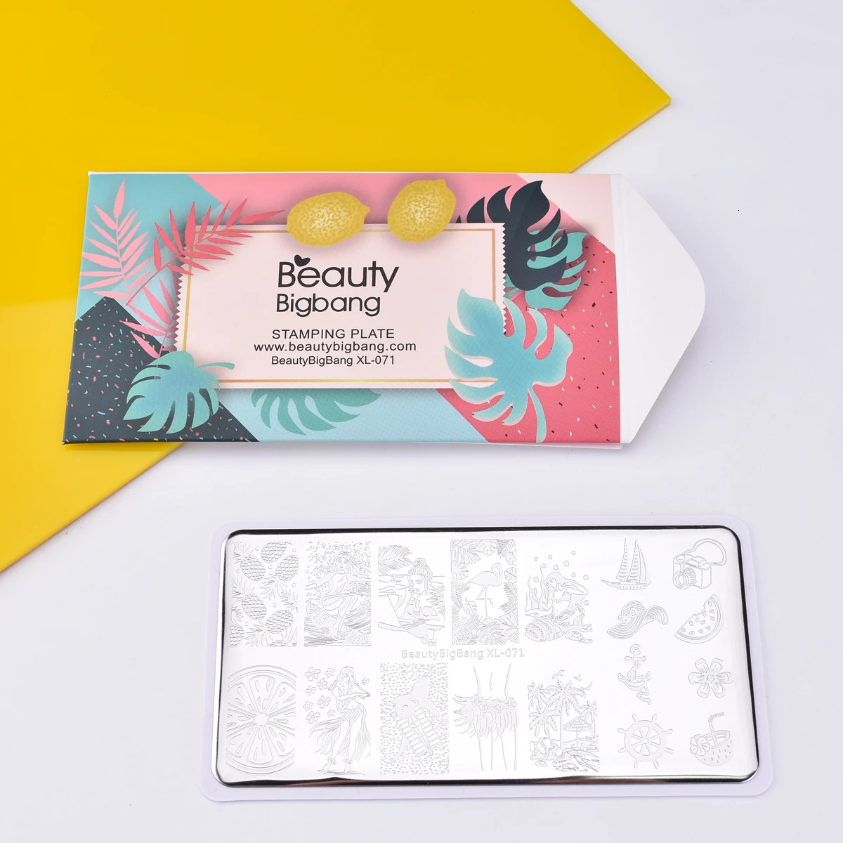 Beautybigbang пластина для стемпинга для нейл-арта набор 3 разных стиля шаблонов штамп скребок Снеговик лимонное изображение дизайн ногтей штамп набор