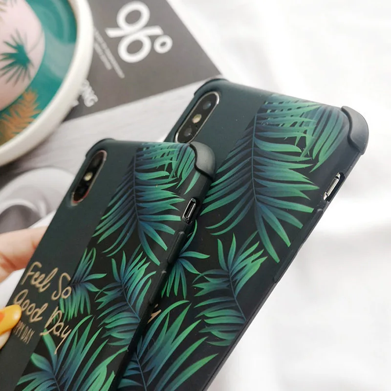 USLION противоударный чехол для телефона для iPhone 11 Pro Max XR XS Max Plus чехол с банановым листом для iPhone X 7 6 8 Plus Жесткий ПК чехол с буквами