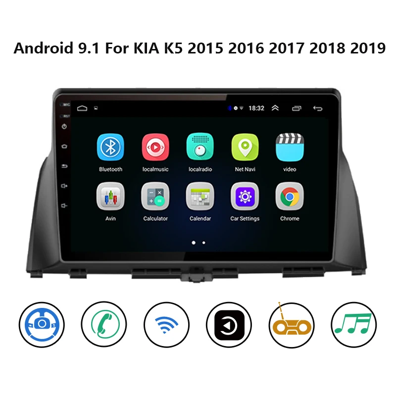 Автомобильный мультимедийный плеер 9 дюймов Android 1 для KIA K5 Optima 2016 2017 2018 2019 GPS mp5