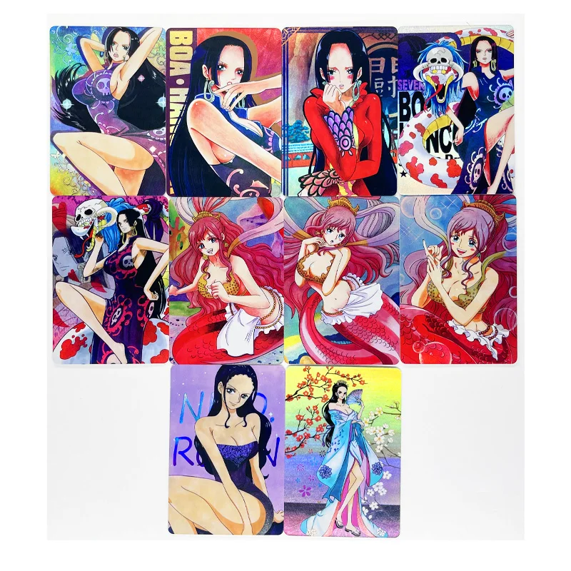 

10pcs/set Boa Hancock Shirahoshi Nico Robin Toys Hobbies Hobby Collectibles Game Collection Anime Cards