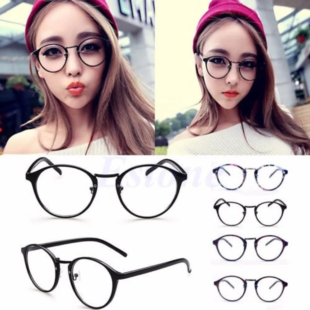 

2019 Unisex Vintage Round Reading Glasses Metal Frame Retro Personality College Style Eyeglass Clear Lens Eye Glasses Frames