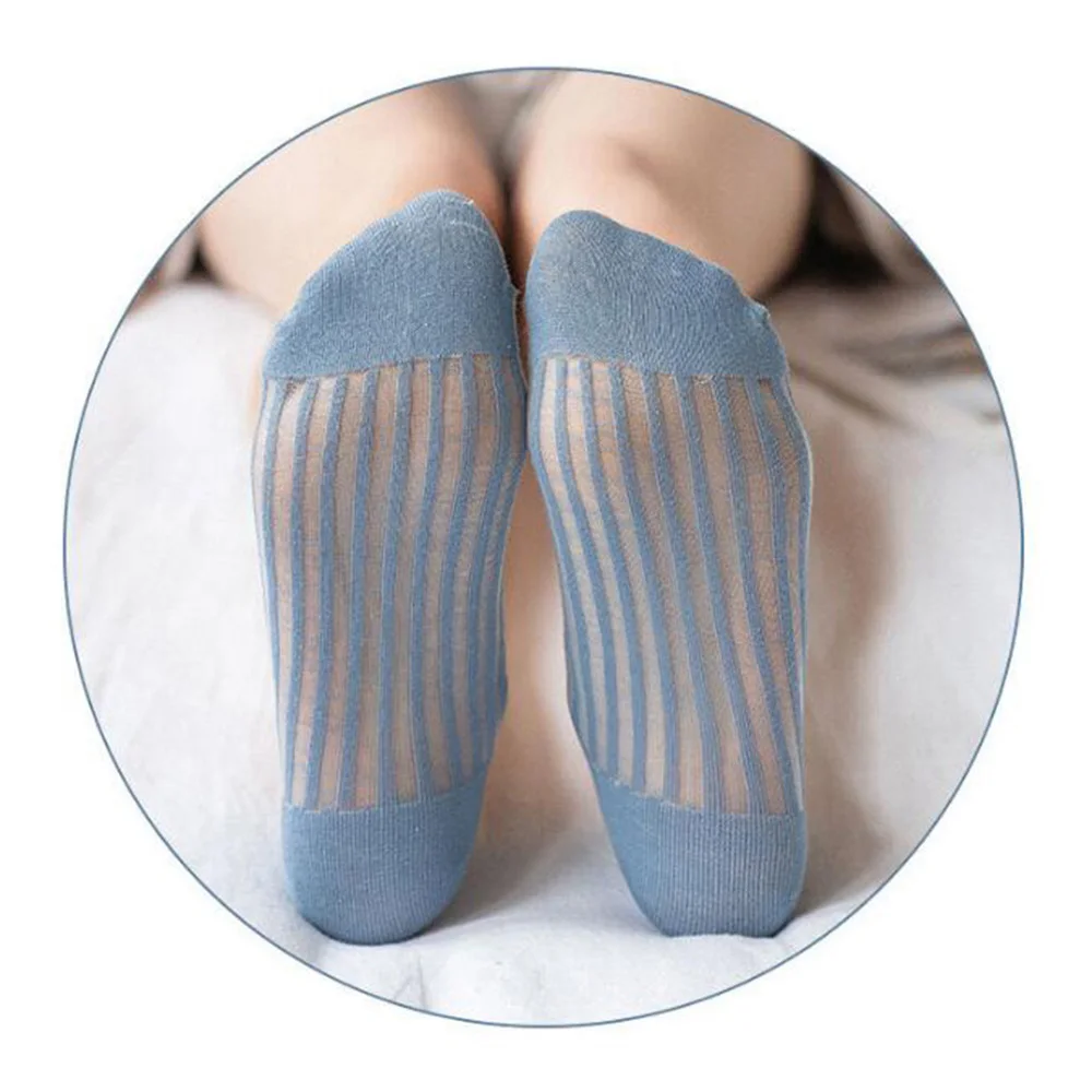 

Short socks transparent mesh ankle socks elastic women 5 pairs breathable and comfortable