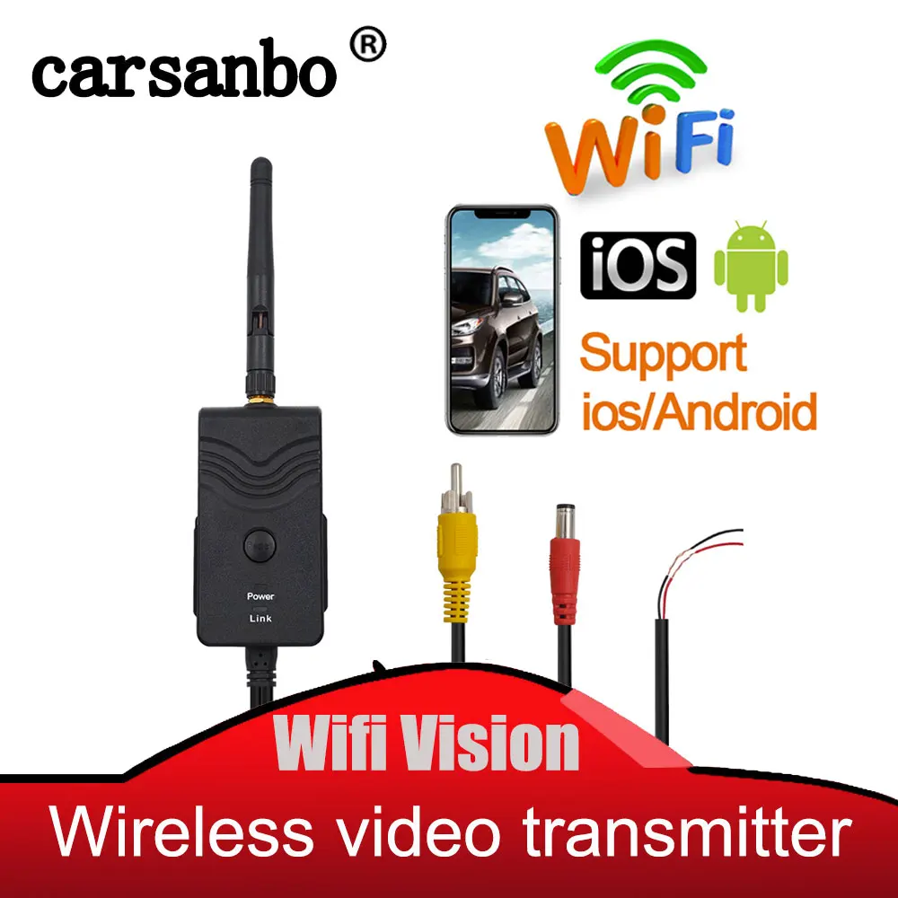 

Carsanbo Wifi Transmitter for Car Camera Support Andorid and IOS Transmission Distance with no Obstacle More than 150 Meters