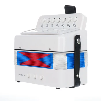 

Mini 10-Button Kids Accordion Toy Supports Bass Chords 14 Notes with Cleaning Cloth Educational Music Instrument
