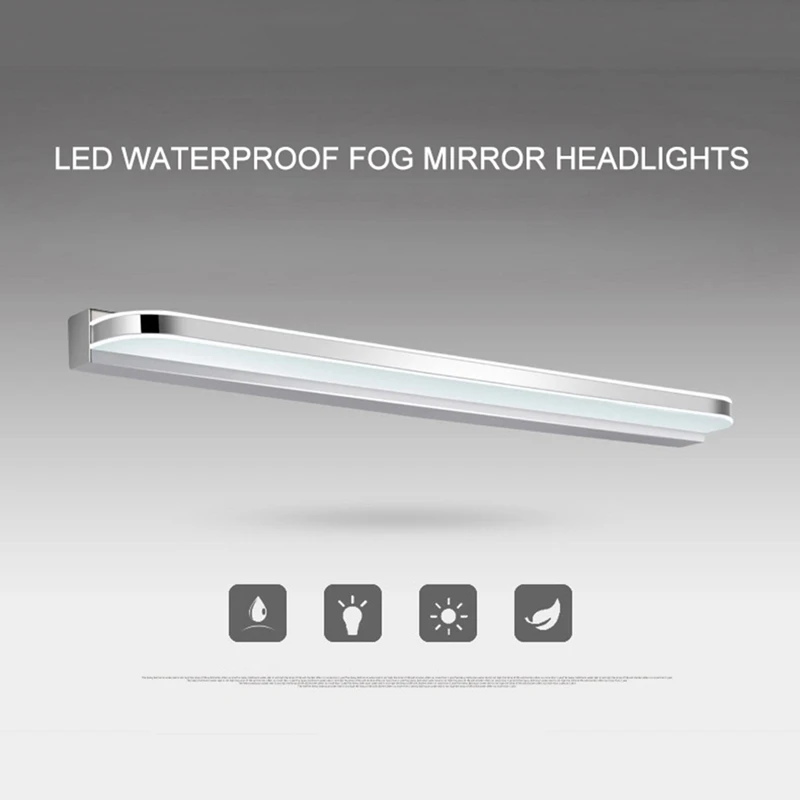 Led туалетное зеркало со светодиодной подсветкой 40/50 см установленный заподлицо 9 Вт/12 Вт Ac220-240V Водонепроницаемый современные косметические акриловые настенный светильник для Ванная комната свет бра