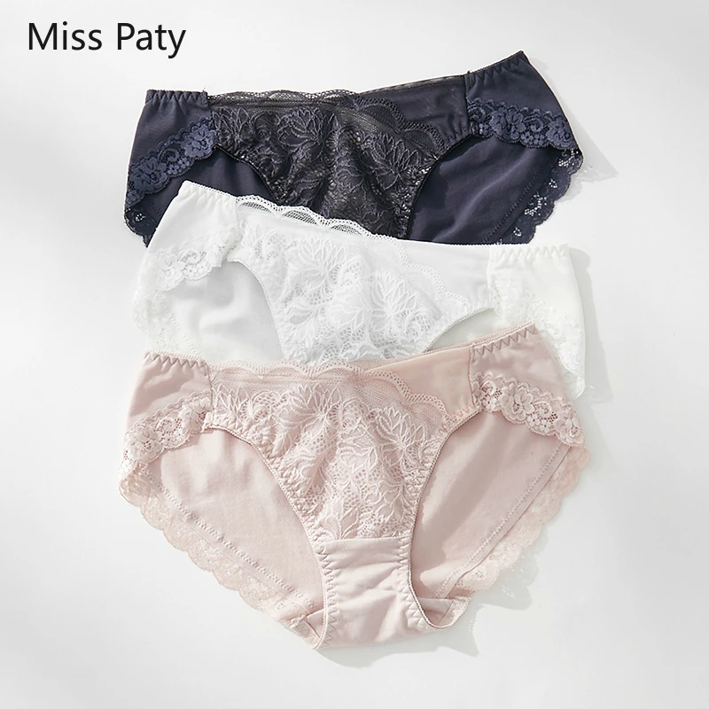 3pcs/lot Seamless low waist japanese hipster panties for women sexy lace underwear cotton briefs XXL plus size interior knickers