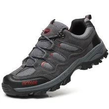 Новинка года; сезон осень-зима; нескользящие кроссовки для мужчин; обувь для прогулок и пеших прогулок; ботинки для охоты на гору; замшевая мужская обувь