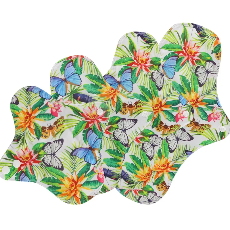 4PCS Women Sanitary Napkin Cloth Reusable Sanitary Pads Heavy Washable Pads Bamboo Towel Mestrual Dropshipping