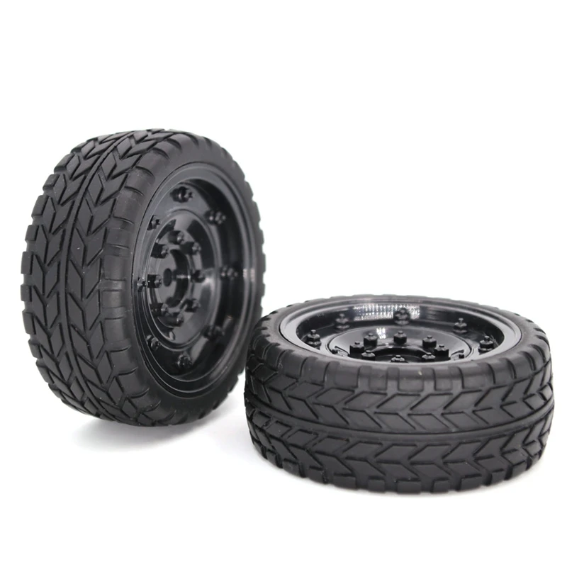 

2PCS RC Tire 12 MM HUB Wheel & Tires for 1 / 10 Traxxas Axial SCX10 D9 Off-Road Remote Control Car Stroller Tire Black