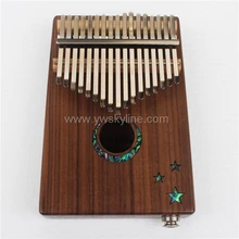 17 клавиш калимба, твердая древесина КоА тела «пианино для больших пальцев» музыкальный инструмент калимба аксессуары с звукоснимателем