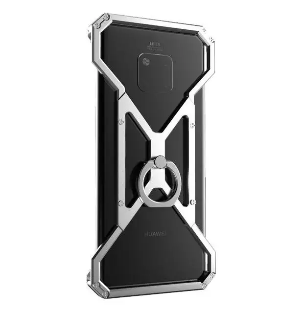 Металлический Чехол Super Hero для huawei mate 20 Pro Lite mate 10 9 Pro Honor 9x Pro Чехол-Крышка для телефона с кольцом и Железным человеком-пауком - Цвет: silver ring