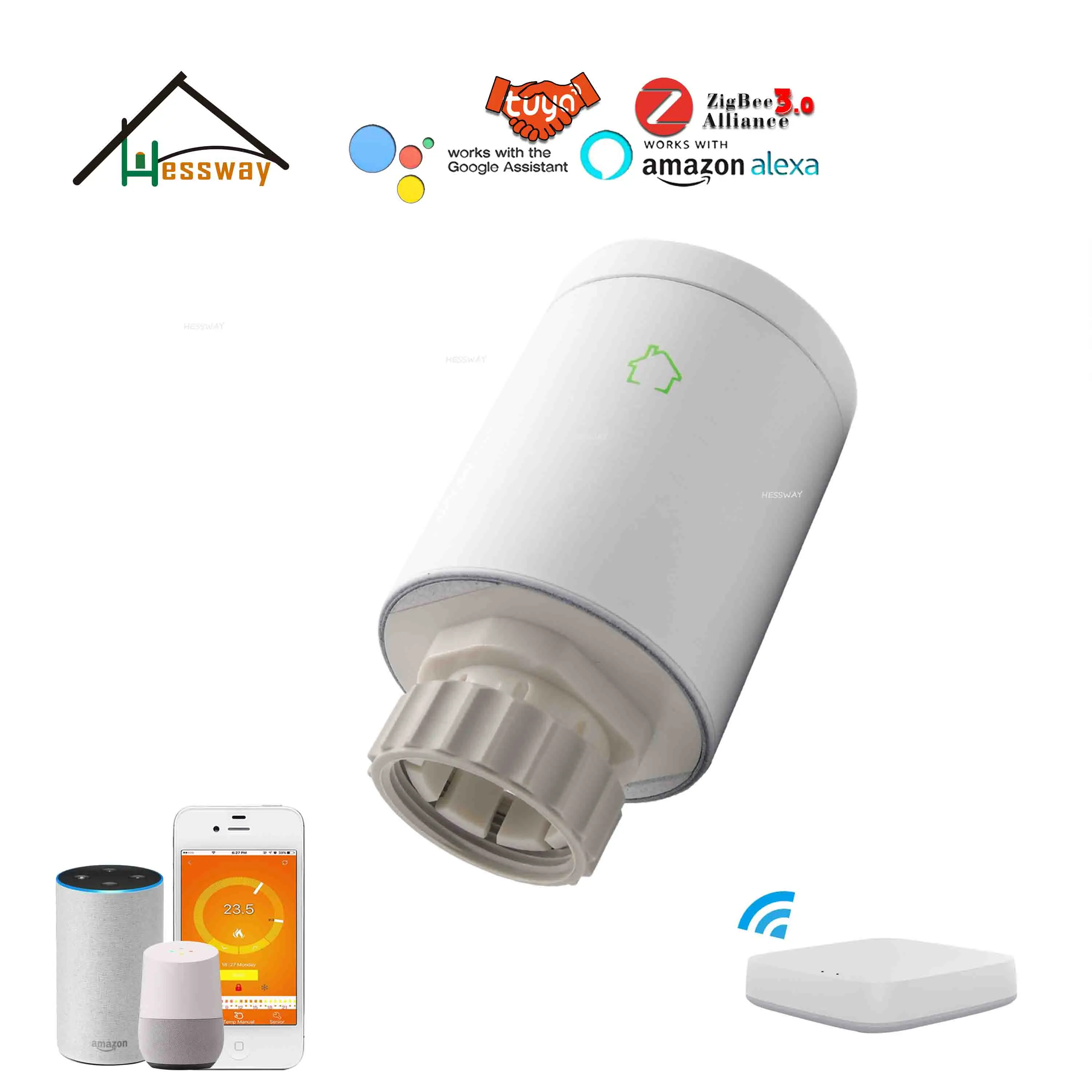 Умный беспроводной термостат HESSWAY IVR tuya smart zigbee для подключения к сети с