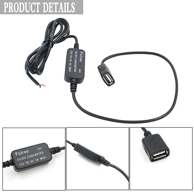 15 Вт двойной USB адаптер 12 В до 5 В преобразователь инвертор 3A двойной USB конвертер понижающий модуль автомобильные аксессуары