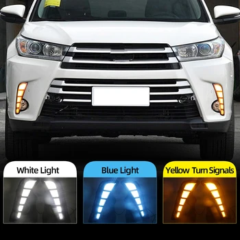 

Car Flashing 2Pcs LED Daytime Running Light For Toyota Highlander 2018 2019 Car Accessories Waterproof DRL Fog Lamp Decoration