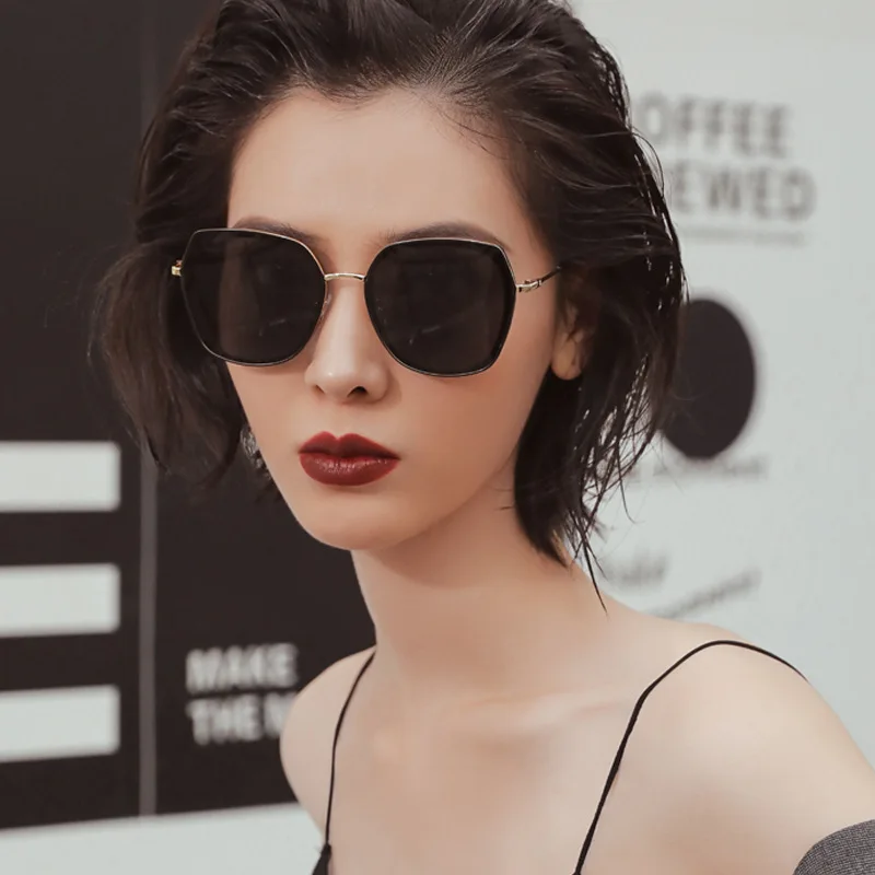 

EILEEN FISHER Pink Sunglasses Women Brand Designer Sun Glasses For Women Alloy Mirror Female Oculos De Sol Brown