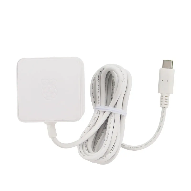 Original Raspberry Pi 4 Official USB-C Power Supply 5.1V 3A White Power Charger Power Adapter for Raspberry Pi 4 Model B