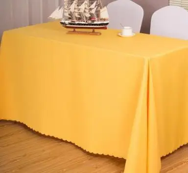 bright yellow 10 шт. прямоугольная полиэфирная скатерть для отеля, банкета, свадьбы, вечерние скатерти для украшения дома - Цвет: bright yellow