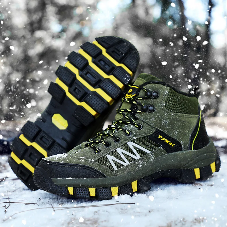 秋冬户外加绒保暖登山鞋男