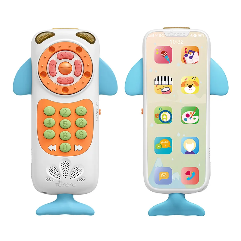Обновленная детская игрушка для телефона мобильный телефон для детей телефонная игрушка ранняя развивающая Мобильная игрушка китайский/английский язык, Обучающие игрушки музыкальные - Цвет: Белый