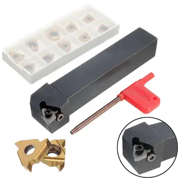 

SER2020K16 Lathe Turning Tool Threading Lathe Holder+10pcs 16ER AG60 Inserts
