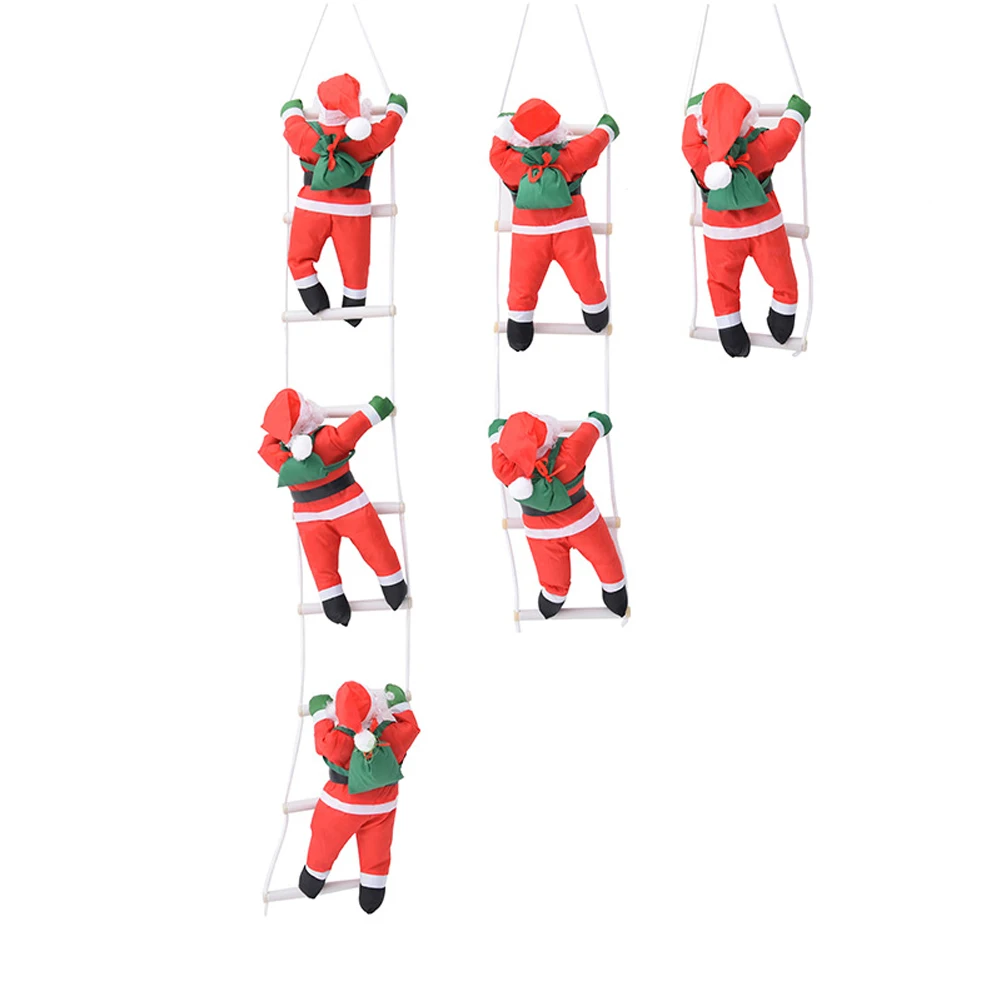 Christmas Santa Claus Climbing Stairs On Rope Ladder Xmas Trees Hanging Home Decor Gift for Christmas Decorations