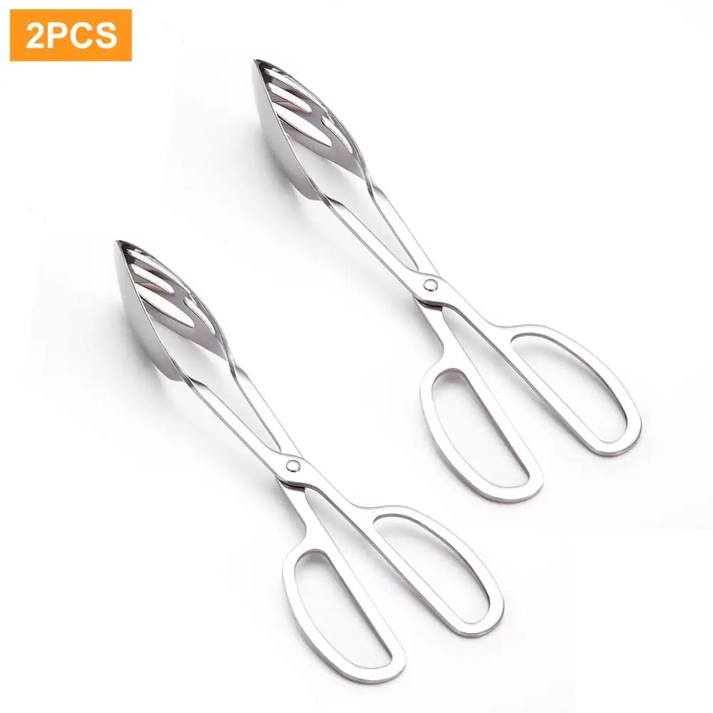 

2pcs Stainless Steel Thickening Serving Tongs Scissor Tongs Buffet Party Catering Food Serving Tongs Salad Tongs Cake Tongs