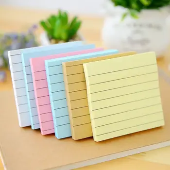 

80 Sheets Solid Color Memo Pad Stickers Self-adhesive Sticky Message Notice Notepad School Office Stationery Supplies
