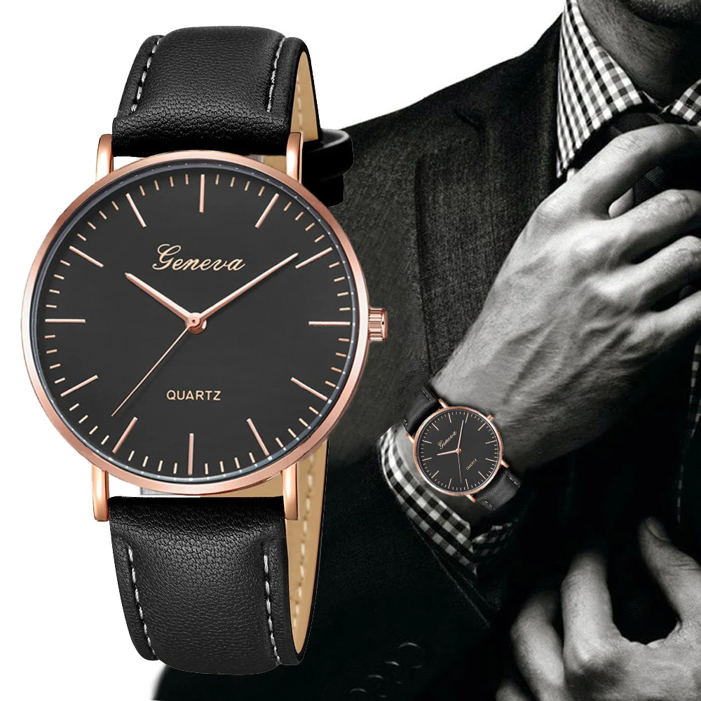 Женевские мужские часы 2020 года Ультратонкие из простого сплава чехол